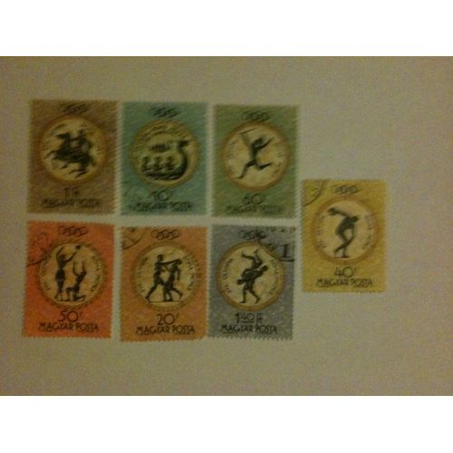 Lot De 7 Timbres Jeux Olympiques De Rome 1960 Hongrie