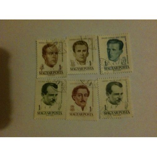 Lot De 6 Timbres Personnages Historiques Hongrie
