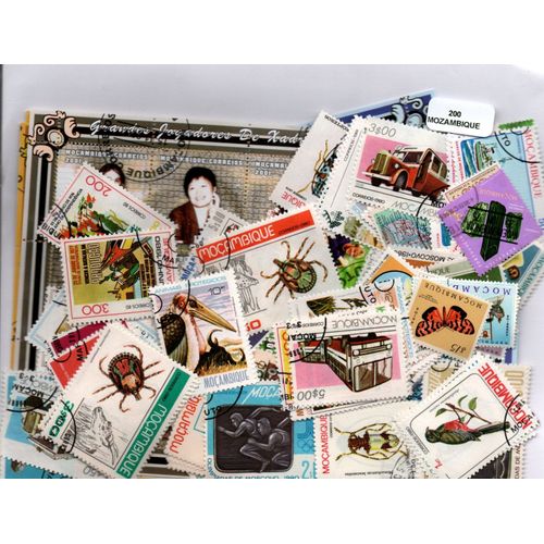 Lot 200 Timbres Du Mozambique