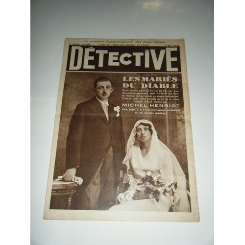 Détective 290 Du 17 Mai 1934 Les Mariés Du Diable