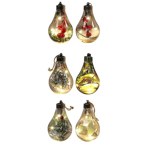 Christmas Decorations, Led Decoration Transparent Christmas Ball Festival Pendant Gift Hollow Ball