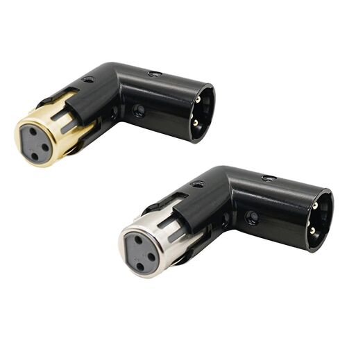 2PCS Audio Adapter Plug 3Pin XLR Angle Adapter Adjustable Male to Female Right Angle XLR Adapter (X