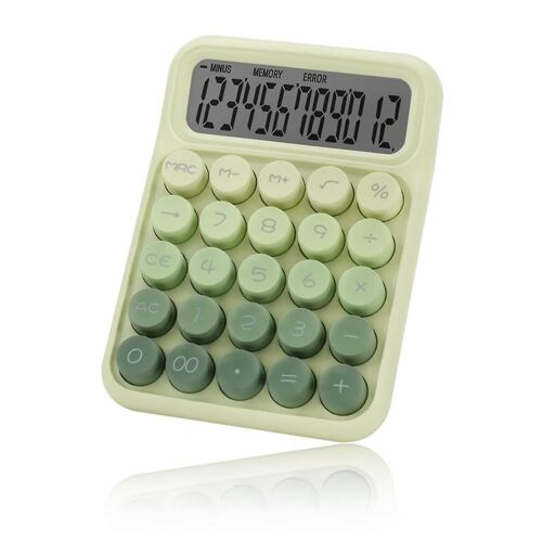 Desktop Mechanical Calculator, Cute Big Buttons Calculators With 12 Digits Large Lcd Display, Desk
