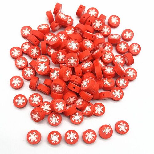 Perles De Motif De Noël En Argile Polymère, 10mm, 30 Pièces, En Vrac, Pour La Fabrication De Bijoux, Accessoires De Bracelet Faits À La Main, Diy, #03