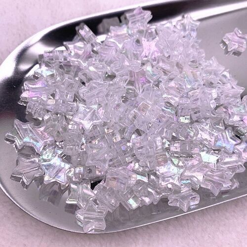 Perles Acryliques Transparentes Ab À Cinq Branches Pour La Fabrication De Bijoux, Accessoires De Bracelet, 50 Pièces, 11mm, Nouveauté