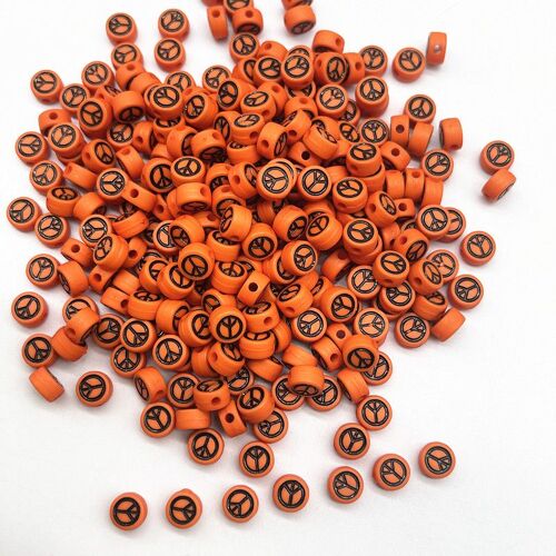 Perles En Acrylique Pour Fabrication De Bijoux, 100 Pièces, 7x4mm, Forme Ovale, Symbole De Paix, Accessoires De Bracelet Faits À La Main