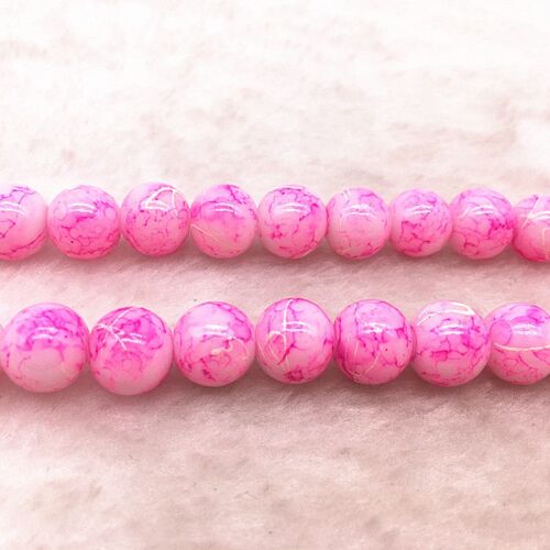 Perles En Verre Double Colorées 4/6/8/10mm, Perles D'espacement Amples, Breloque Peinte Pour La Fabrication De Bijoux Et Collier #21, Vente En Gros