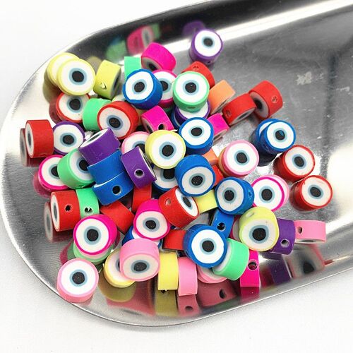 Perles Mixtes Mauvais ?il 10mm, 30 Pièces, En Argile Polymère, Entretoise, En Vrac, Pour La Fabrication De Bijoux, Accessoires