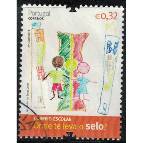 Portugal 2012 Oblitéré Used Drapeau Dessiné Par Martim Dos Santos Onofre Enfants Su