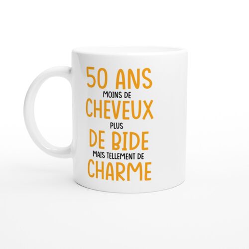 Mug Humour Anniversaire 50 Ans Moins De Cheveux Plus De Bide - Mug Drole - Idée Cadeau Original - Tasse Fun