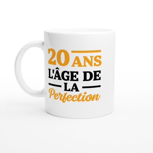 Mug Anniversaire Humour 20 Ans L'age De La Perfection - Mug Drole - Idée Cadeau Original - Tasse Fun