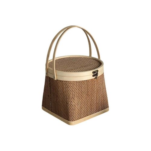 Natural Bamboo Handmade Storage Basket Traditional Article Handicraft