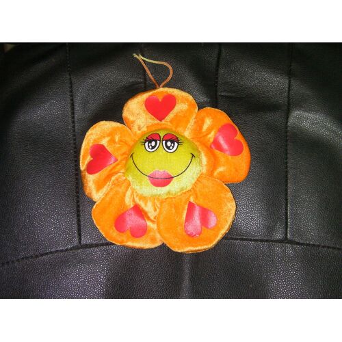 Pour La Saint-Valentin - Peluche Fleur Orange Et Jaune Avec Des Coeurs