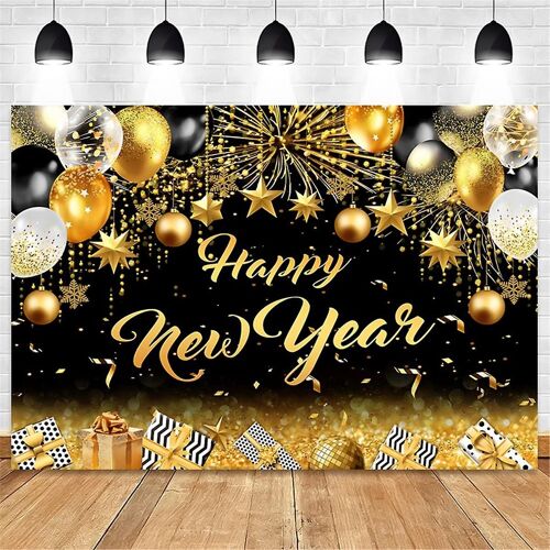 2024 New Year 210x150cm Photography Backdrops Champagne Gold Glitter Party Decoration Backdrops Pho