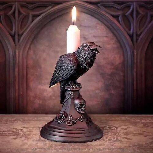 Halloween gothique Corbeau chauve-souris chandelier bureau ornements résine bougeoir Animal Statue Figurines