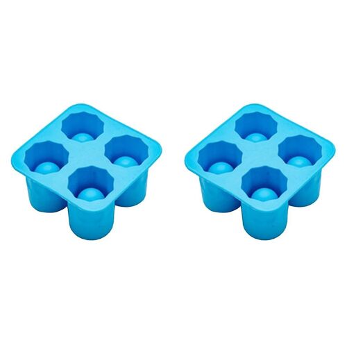 Moule À Glaçons En Silicone En Forme De 4 Tasses Moule À Glaçons Bac À Glaçons Bar D¿Été Fête Bière Cocktail Glacé Outils De Boisson Froide Bleu
