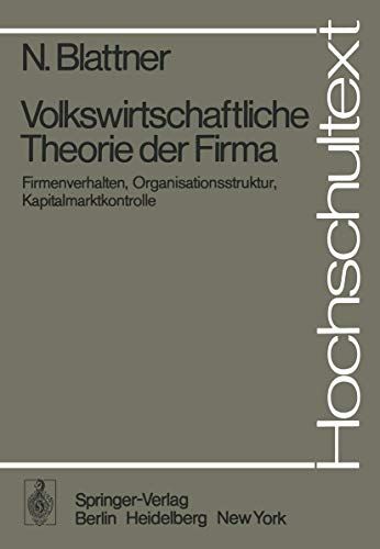 Volkswirtschaftliche Theorie Der Firma