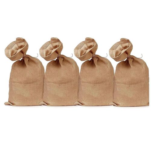 4pcs Heavy-duty Burlap Bags,40x24inch Thicken Potato Storage Sacks With 32.8ft Ropes, Reusable Pota