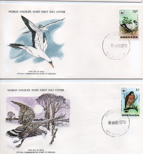 Grenade Timbres Animaux : Les Oiseaux 3 Fdc Wwf