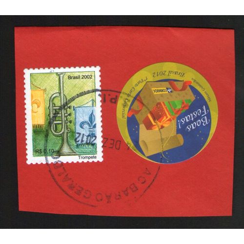 Oblitération Ronde Used Stamp Trompete Brasil 2002 R$ 0,10 Brésil