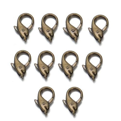 10 Pièces Antique Argent Dauphin Homard Fermoir Crochets Pour Collier Bracelet Chaîne Bricolage Fabrication De Bijoux Accessoires Composants 18 * 12mm