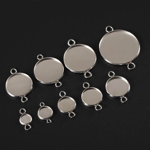 Plateau À Connecteurs Ronds En Acier Inoxydable, 10 Pièces, 6/8/10/12/14/16/18/20/25mm, Base Vierge Pour La Fabrication De Colliers Et De Bracelets, Résultats De Bijoux