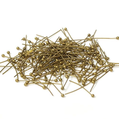 En Gros 200 Pcs/Lot 18 20 24 40 35 40 Mm Bronze Métal Tête À Billes Broches Pour Bricolage Fabrication De Bijoux Tête Épingles Résultats Broches Fournitures