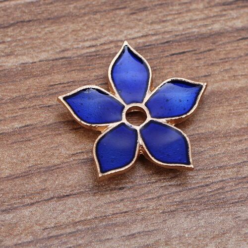 Breloques En Forme De Fleur En Filigrane, 10 Pièces, En Métal Émail, Bleu, Vert, Rose, Base De Fleur, Pendentifs, Composants De Fabrication De Bijoux, Diy