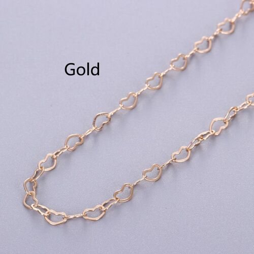 Collier 1mètre Chaîne Argent Cuivre Or Coeur Lien Porte Bracelet Pour Bijoux Bricolage Main Artisanat Faire En Gros