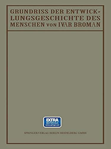 Grundriss Der Entwicklungsgeschichte Des Menschen