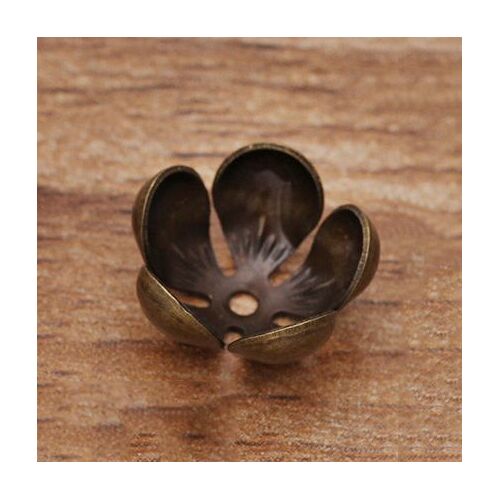 Mingxuan 50 Pcs/Lot 13x5mm Fleur Perles Cap Rétro Argent Sculpture Feuille Perles Cap Bijoux À Bricoler Soi Même Accessoires