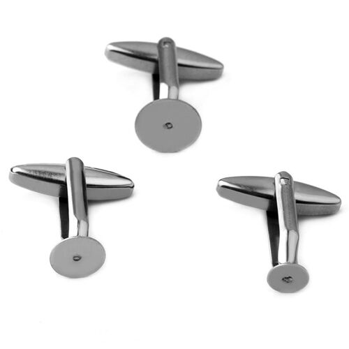 Boutons De Manchette En Acier Inoxydable, 6 10mm, 5 Pièces, Tampons Ronds Vierges, Paramètres De Plateau, Base De Cabochon Pour Cabochon Cameo, Composants De Bijoux