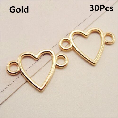 Breloques En Forme De Coeur, 30 Pièces/Lot, Accessoires Pour La Fabrication De Bijoux, Diy
