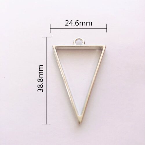 Breloque En Résine Époxy Uv, 10 Pièces, Triangle Métallique Géométrique, Cadre Creux, Pendentif, Lunette Artisanale Pour Bijoux À Bricoler Soi Même, Accessoires De Fabrication