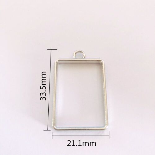 Breloque Rectangulaire Géométrique En Métal, 10 Pièces, Cadre Creux, Pendentif, Lunette Artisanale En Résine Époxy Uv Pour Bricolage, Accessoires De Fabrication De Bijoux