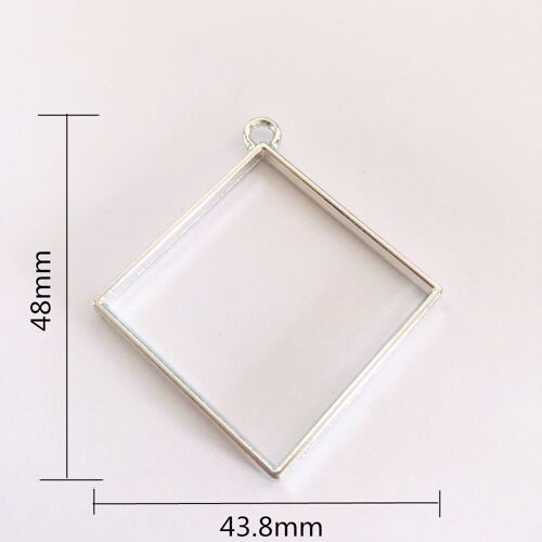 Breloque En Résine Époxy Uv, 10 Pièces, Cadre Géométrique Carré Creux, Pendentif, Lunette Artisanale Pour Bijoux À Bricoler Soi Même, Accessoires De Fabrication