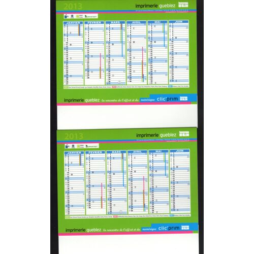 Calendrier 2013 De Bureau Office Calendar Triptyque Imprimerie Gueblez