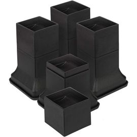 Wagner-Rehausseur Pieds De Lit Rehausseurs De Meuble,Augmenter Hauteur Réglable De 5cm 10cm Ou 15cm(4 Paires,Noir)