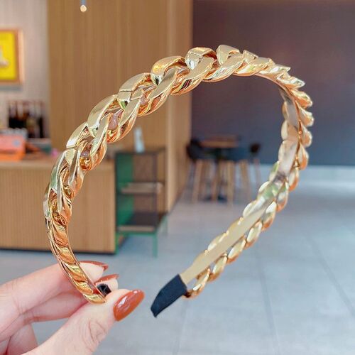 Bandeau De Cheveux Antidérapant, Épingle À Cheveux Cassée De Tempérament Simple, Couleur Bonbon, Presse À Chaîne, Accessoires De Cheveux Populaires Pour Femmes