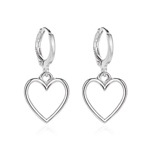 Boucles D'oreilles Vent Européen Et Américain, Simple, Ajouré, Amour, Petit Joker Frais En Métal, Boucle D'oreille Coeur, Une Génération