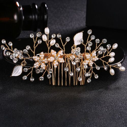Peigne À Cheveux Pour Mariée Avec Strass En Perle, Épingles À Cheveux En Cristal, Accessoires Pour Cheveux De Mariage, Bijoux Pour Coiffure De Mariée 