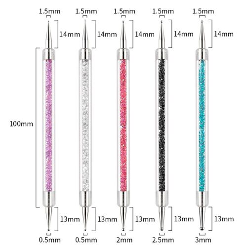 Stylo À Ongles Uv À Double Extrémité, 5 Pièces/Ensemble, Pour Dessin, Gel, Vernis, Ensemble De Pinceaux