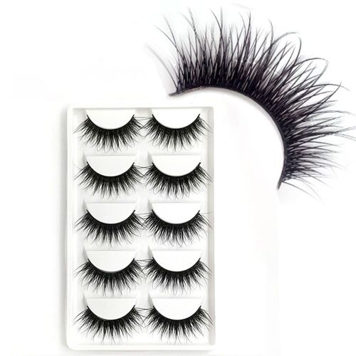 Faux Cils Naturels Épais, Longs, 5 Paires, Extensions De Cils En Vison 3d, Maquillage Professionnel