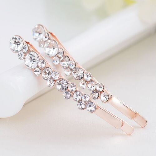 Pinces à cheveux en cristal pour femmes, 1 ligne, couleur strass, Style coréen, épingles à cheveux, Barrettes pour filles, tendance, 2 pièces/ensemble