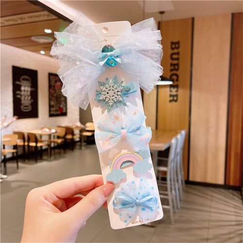 Épingles À Cheveux En Forme De Coeur Pour Filles, 1 Ensemble, Barrette, Grand Noeud, Accessoires Pour Cheveux, Pour Enfants 