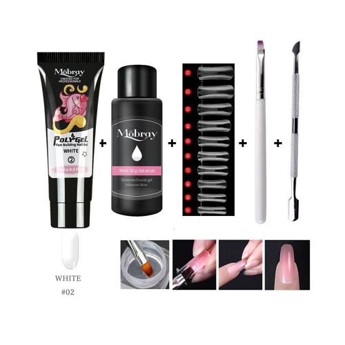 Kit De Manucure Pour Ongles Polygel Uv, Brosse À Ongles À Trempage, Extension Rapide Des Doigts, Camouflage
