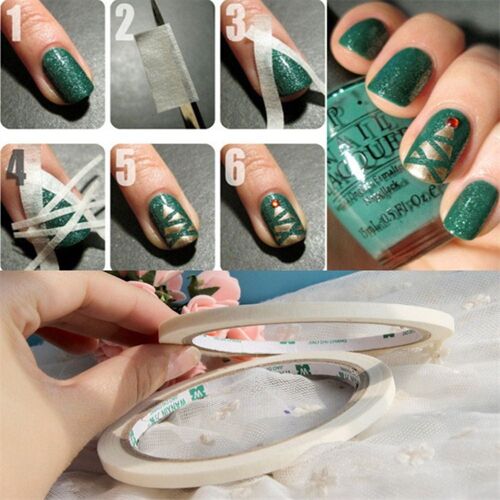 Bande Adhésive Blanche Pour Nail Art, 3/4/5/6/7/8mm De Largeur, 12 M De Longueur