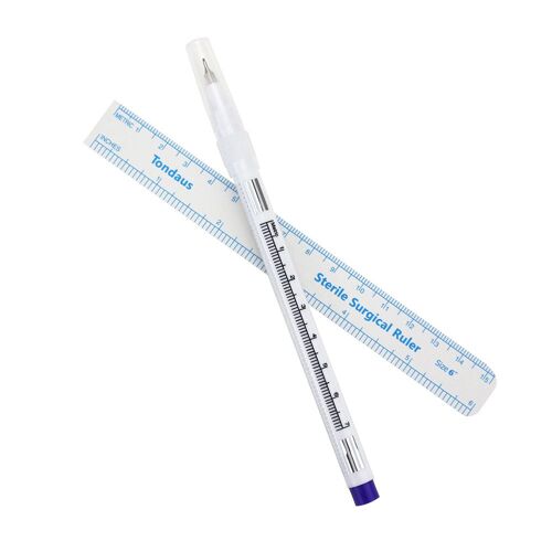 2 Pièce/Ensemble Marqueurs De Tatouage Pour Sourcils Et Peau, Avec Règle De Mesure
