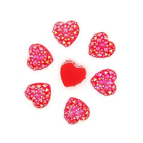 Cabochon En Résine Kawaii Mixte De Couleur Ab Pour Bébé, 40 Pièces De 12mm, En Forme De Coeur, À Dos Plat, Bricolage, Décoration Artisanale De Mariage, Embellissement, Nouveauté