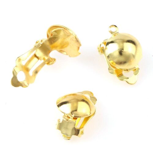 Clips Ronds En Métal De 12mm, 20 Pièces, Avec Base De Suspension, Réglage Du Coussinet D'oreille, Bouchon, Accessoires Pour Cheveux, Bijoux, Bricolage